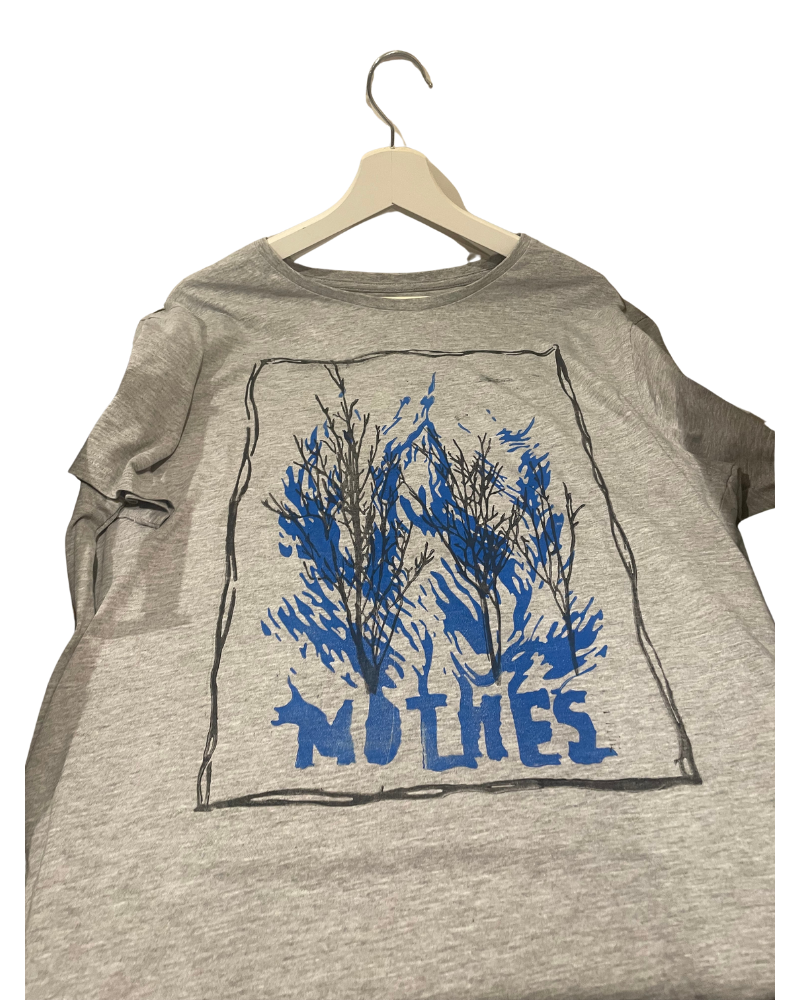 T-shirt MOTHES gris avec impression bleue