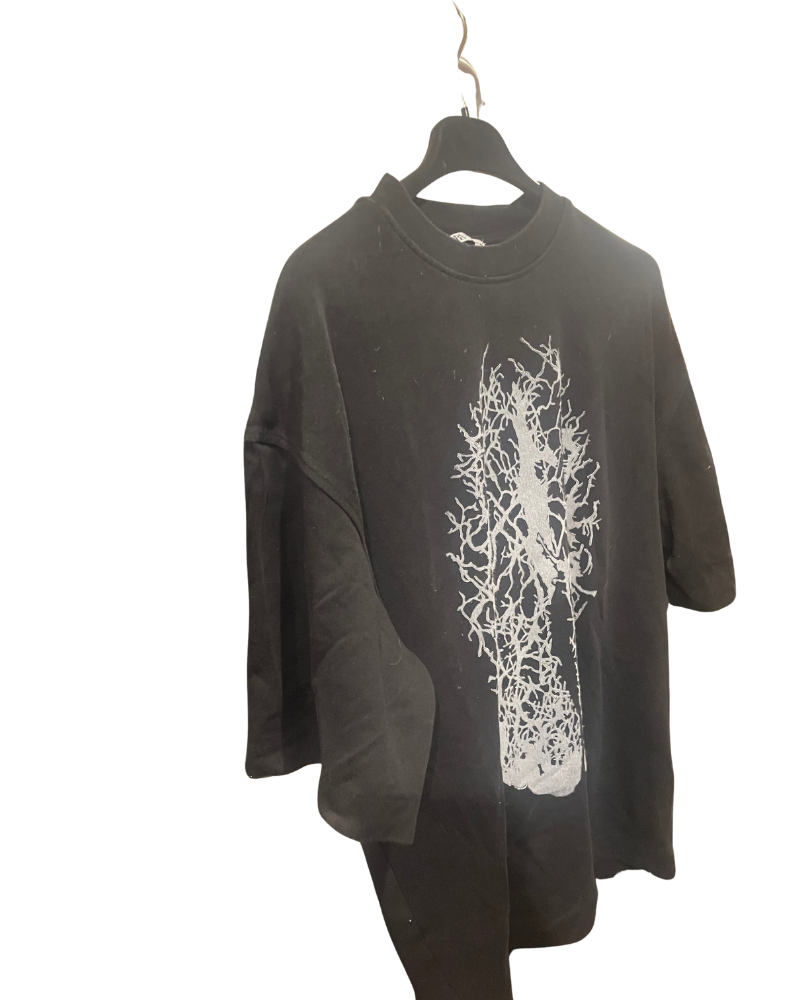 T-shirt noir MOTHES avec motif blanc